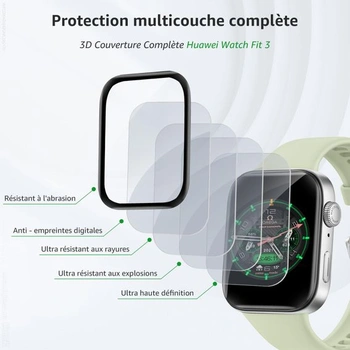 Tvrdené sklo Cable Leader pre Huawei Watch Fit 3 CBFR4, balenie 2 kusov - Huawei Watch Fit 3 sklo