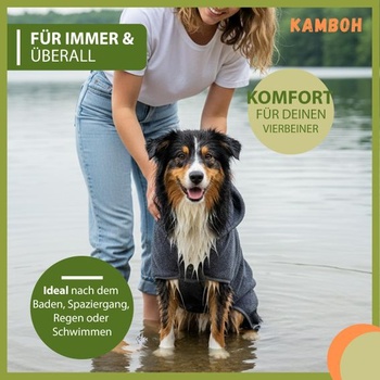 Kamboh® - Prémiový župan pre psov vrátane uteráka na labky, 100% froté bavlna (veľkosť XXS, malí