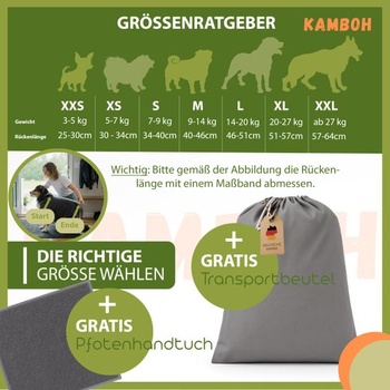 Kamboh® - Prémiový župan pro psy včetně ručníku na tlapky, 100% froté bavlna (velikost XXS, malí
