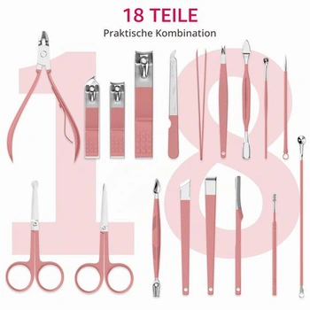 ZIZZON Sada na manikúru 18 v 1, profesionální sada na pedikúru, nůžky na nehty, sada na péči o srst