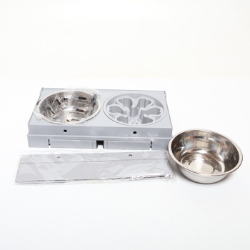 Feandrea Elevated Dog Bowl, miska na kŕmenie so stojanom, výškovo nastaviteľná a sklopná kŕmna