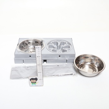 Feandrea Elevated Dog Bowl, miska na kŕmenie so stojanom, výškovo nastaviteľná a sklopná kŕmna