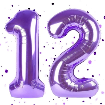Fialový balónik číslo 12, fialový balónik s číslom,…