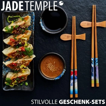 Keramická sada na sushi JADE TEMPLE s miskou na dip a hůlkami - 1 sada, modrá