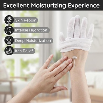 Bavlněné rukavice Segbeauty, 4 páry bavlněných rukavic na ekzém, bílé opakovaně použitelné rukavice