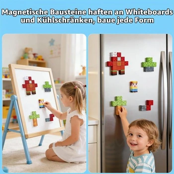 MEESHEEP Magnetické stavební kostky Cestovní sada 49 dílků s železnou krabicí, věk 3+, design