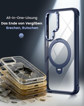 Puzdro HuwaiH pre Samsung Galaxy S24/S25 s 360 ° magnetickým stojanom, [16FT odolné proti pádu a