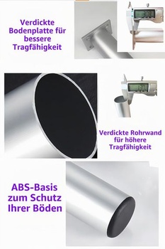 4 nastaviteľné nábytkové nohy, nohy zo zliatiny hliníka pre skrinky (priemer 38 mm), výškovo