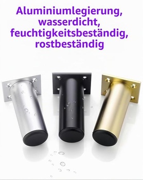 4 nastaviteľné nábytkové nohy, nohy zo zliatiny hliníka pre skrinky (priemer 38 mm), výškovo