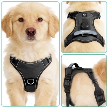 Postroj a vodítko YooxArmor pre stredne veľké psy, čierna veľkosť M (krk: 44-54 cm, hrudník: 46-63