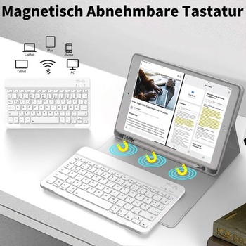 Puzdro s klávesnicou pre iPad 9./8./7. generácie 10,2 palca 2021/2020/2019 šedej