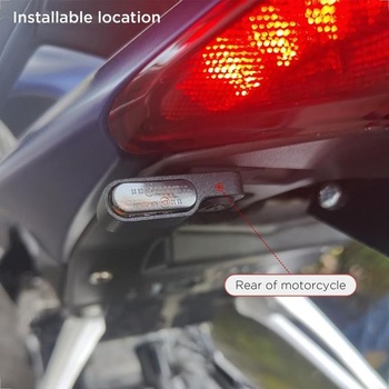 Evermotor Mini 3 LED motocyklové smerové svetlá, univerzálne 12V, označenie E, 2 kusy (2 ks 3 LED