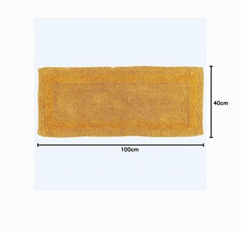 Kúpeľňový behúň Homescapes horčicovo žltý, prémiová kúpeľňová predložka 40x100 cm, bavlnený