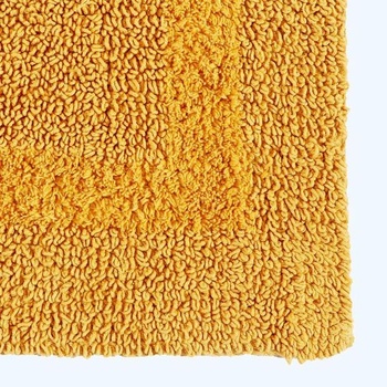 Kúpeľňový behúň Homescapes horčicovo žltý, prémiová kúpeľňová predložka 40x100 cm, bavlnený