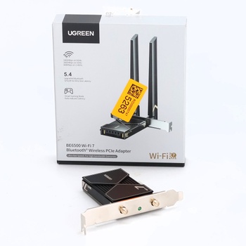 WLAN karta UGREEN WiFi 7 BE6500 s Bluetooth 5.4, pásmo 6 GHz, MLO, snadná instalace, WPA3, síťová
