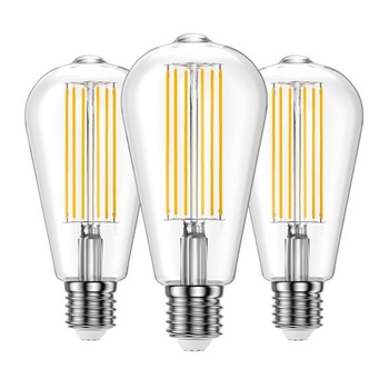 10W LED žiarovka vo vintage štýle, ST64 Edisonova pätica E27, 4000k prirodzené svetlo, starožitná