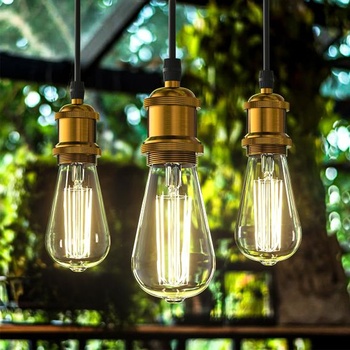 10W LED žiarovka vo vintage štýle, ST64 Edisonova pätica E27, 4000k prirodzené svetlo, starožitná