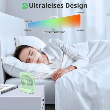 Stolný ventilátor, USB ventilátor s 12 hodinovou výdržou batérie, mini tichý ventilátor s 3