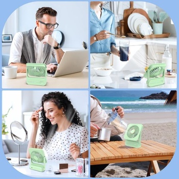 Stolný ventilátor, USB ventilátor s 12 hodinovou výdržou batérie, mini tichý ventilátor s 3