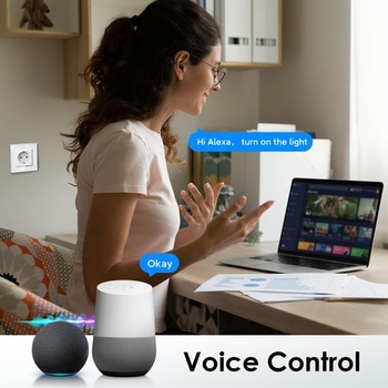 Chytrá WiFi zásuvka BSEED, funguje s Amazon Alexa, Google Home, funkce časovače a ovládání