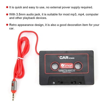 Adaptér Dioche pre autorádio s kazetami pre CD-MD-MP3-MP4 prehrávače na 3,5mm Aux audio pre mobilné