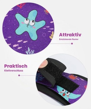 Dětská plavecká čelenka MoKo, velikost M, fialová hvězdice, fialová a hvězdice M - 1 balení