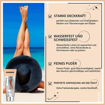 Vodeodolný make-up na telo a nohy, Zdokonaľujúce krytie tela na nohy, Vodeodolný make-up na
