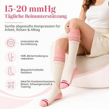 Dámske kompresné pančuchy CAMBIVO 15-20 mmHg, módne podporné pančuchy s polstrovanou podrážkou,
