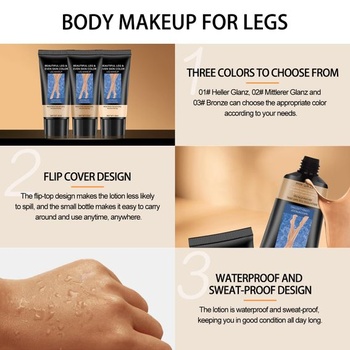 Vodeodolný make-up na telo a nohy, perfektné krytie nôh, zakrytie tetovania, zakrytie jaziev po