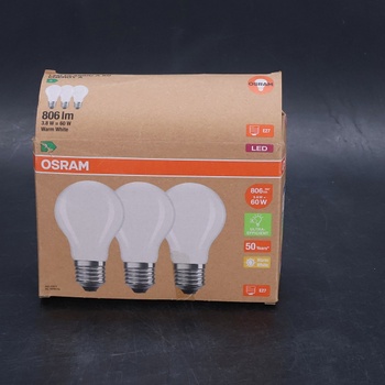 Osram vysoko účinné LED žiarovky s triedou energetickej účinnosti A, hodnotné balenie s 3 žiarovkami,