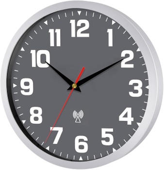 Nástenné hodiny Ziprote rádiové kruh šedá