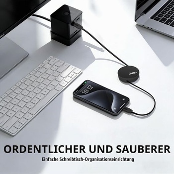Kábel RUIZHI 240W USB-C na USB-C, zaťahovací nabíjací kábel USB-C, zrolovateľný rýchlonabíjací