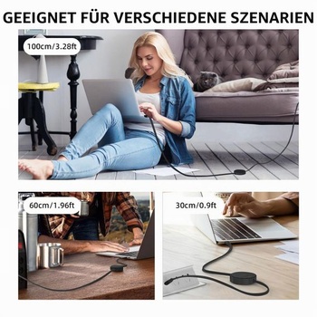 Kábel RUIZHI 240W USB-C na USB-C, zaťahovací nabíjací kábel USB-C, zrolovateľný rýchlonabíjací