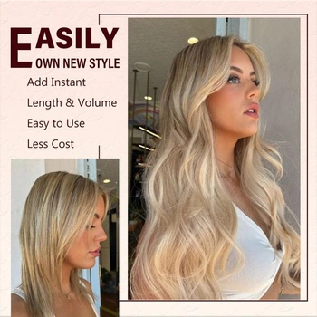 Clip-in prodlužování vlasů, rovné, sada 6 kusů, 55 cm, levné syntetické dlouhé clip-in prodlužování
