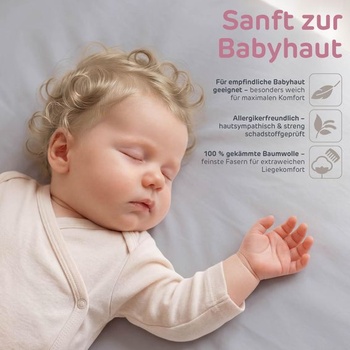 Babybay Jersey napínacie prestieradlo Deluxe, vhodné pre model Original, šedé, 1 kus (1 balenie) Šedé
