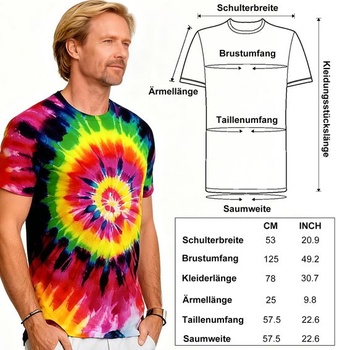 5dielny hippie kostým pre mužov v štýle 70. rokov, vrátane hippie tričká, parochne, okuliarov, náhrdelníku s