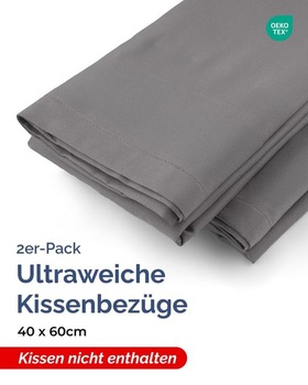Obliečky na vankúše 40x60 cm tmavo šedé, balenie po 2 kusoch - Mäkké obliečky na vankúše z