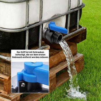 Adaptérový guľový ventil IBC, výpustný ventil IBC S62x6 s hrubým závitom