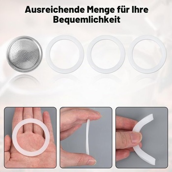 Lazúrový filter s 3 tesneniami, hliníkový strieborný filter, biele silikónové tesnenie, náhradné diely pre