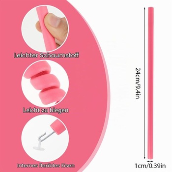 Xindojuz 30 kusov natáčky bez ohrevu, ružové (10 mm)