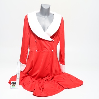 Červené šaty s bielym golierom, veľ. 2XL