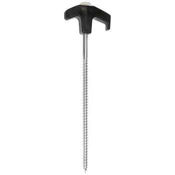 Com-four® 12x ocelové kolíky do stanu s adaptérem pro akumulátorový šroubovák, černé, 12 kusů +