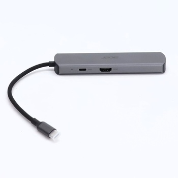 Acer Hub USB-C s Ethernetom 1000 Mbps, HDMI 4K @ 60Hz, 1 USB-C 5 Gbps, 2 USB-A 3.0, Type-C 100W PD,