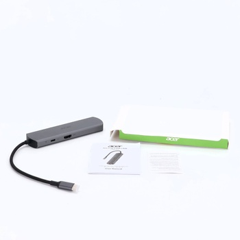Acer Hub USB-C s Ethernetom 1000 Mbps, HDMI 4K @ 60Hz, 1 USB-C 5 Gbps, 2 USB-A 3.0, Type-C 100W PD,