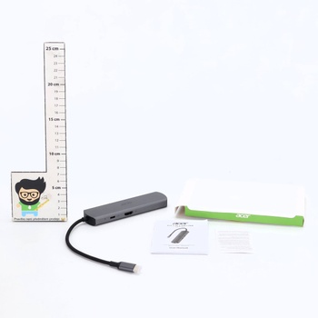 Acer Hub USB-C s Ethernetom 1000 Mbps, HDMI 4K @ 60Hz, 1 USB-C 5 Gbps, 2 USB-A 3.0, Type-C 100W PD,
