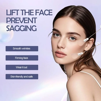 Sada pásek na lifting obličeje – 80 neviditelných liftingových samolepek a 4 elastická liftingová