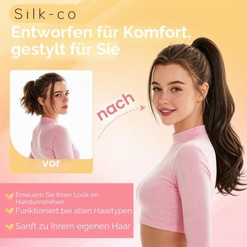 Silk-co Vlnitý culík s klipem, Syntetické dlouhé kudrnaté prodloužení vlasů s klipem, Přírodní