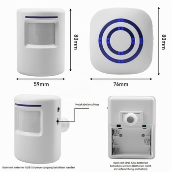 Bezdrátový alarmový systém zvonku: Bezdrátový alarmový systém Shop Bell s 1 elektronickým