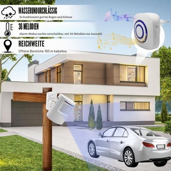 Bezdrôtový alarmový systém zvončeka: Bezdrôtový alarmový systém Shop Bell s 1 elektronickým