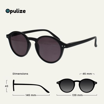 OPULIZE REY slnečné okuliare na čítanie - okrúhly retro rám - pánske/dámske - s pružinovými pántami - S56